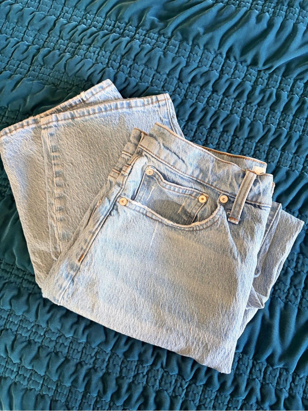 Madewell Light Blue Balloon Crop Jeans